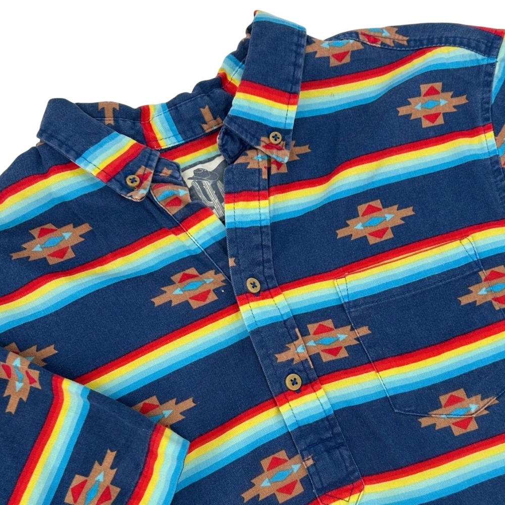 Chubblies The Nutter Mens Medium Southwestern Rainbow Stripe Popover Shirt